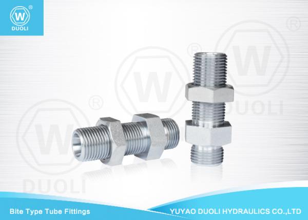 Bite Type Hydraulic Bulkhead Fittings Adapter 6D Metric Thread 24 Degree H.T.