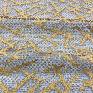 Customized Gold Chantilly African Nigerian Lace Fabric 150cm For Women Frock