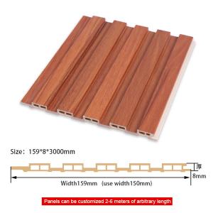 Bamboo Charcoal Thermoplastics WPC Wood Slat Panel 1220*2440*5mm