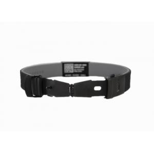 China Dual color small medical Elite id bracelet engraved qr code on black plate supplier