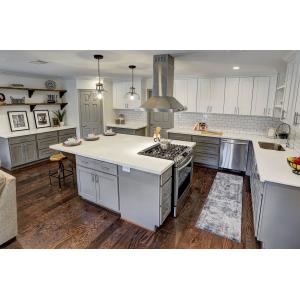 White Quartz Countertops With Aqua And Brown Flecks kitchen countertops