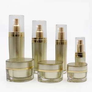 Hot Stamped Cosmetic Packaging Set With Cap Pump Pc308 Frosted Clear Cover Acrylic Cap