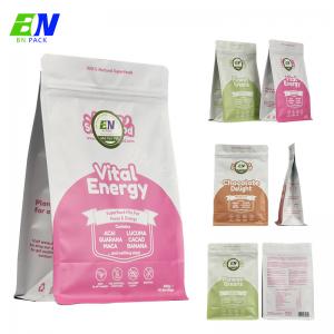 China Digital Printing Matte Finish Plastic Flat Bottom Pouch Foil Barrier With Resealable Zipper supplier