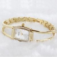 Jewelry quartz stainless steel watch with bangle/strap, IPG/PNP plating and stone in case