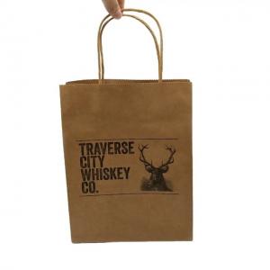 China Custom Brown Kraft Paper Shopping Bag Recyclable Paper Gift Bags With Handles supplier