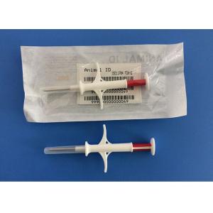 China ICAR Approved Animal ID Microchip With Disposable Syringes , 1.4*8mm Glass Tag supplier