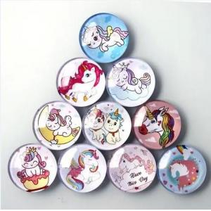 Rubber PVC Promotional Business Gifts 3D Crystal Glass Round Souvenir Fridge Magnets