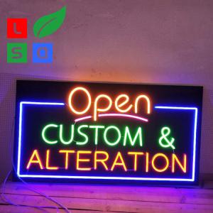China LED Neon Open Sign Black Square Backboard Vintage Neon Beer Signs supplier