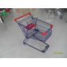 Easy Push Handle Wire Shopping Trolley , 4 Wheel Shopping Trolley Red Plastic