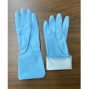 Blue M 45g Household Rubber Gloves Spray Flock Lined 30CM