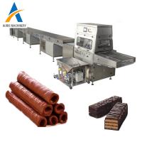 China Stainless Steel Chocolate Enrober Machine Candy Cooling Tunnel Chocolate Moulding Line on sale