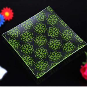 China simple glass green flower pattern square dish square pie dish supplier
