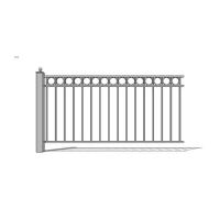 China 4ft Galvanized Wrought Iron Fence With Powder Coating 1.2mm-2.5mm on sale