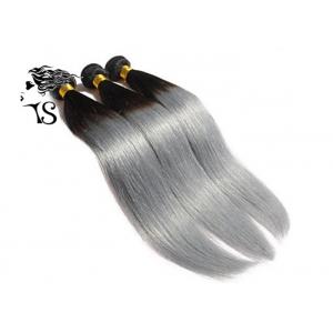 China Silky Straight Black To Silver Ombre Hair Extensions 8A Chinese Human Hair Weave supplier
