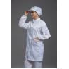 China Resuable Anti Static ESD cleanroom labcoat white color with conductive fiber suitable for hospital wholesale