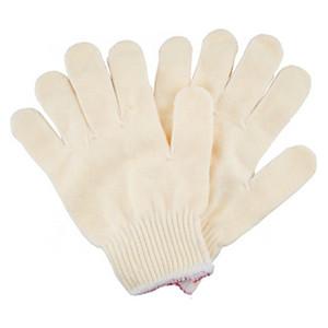 China Industrial Cotton Knitted Gloves White PPE Polyester String 24cm Length supplier