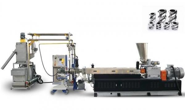 Double Screw Hot Cutting Pvc Pelletizing Machine , Plastic Pelletizing Equipment