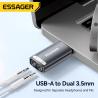ESSAGER ES-OTG21 シリーズ USB A から Aux ジャック オーディオ マイクロ アダプター USB から 3.5mm アダプター