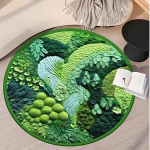 Round Moss Floor Carpet Water Absorption Bedroom Living Room