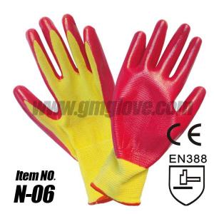 China Pink Light Nitrile Garden Gloves, Nylon supplier