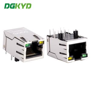 China 10/100 BASE Single Port RJ45 Magnetics Connector Ethernet Modular Jack Customized KRJ-256SHGYENL wholesale