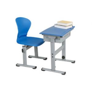 China Blue Single Student Desk And Chair Set , Classroom Child Writing Table School Furniture supplier