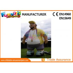 China Oxford Cloth White Advertising Inflatables Man / Blow Up Cartoon Mascot supplier