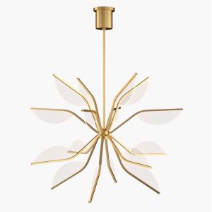 China 700BLT38G Belterra 38 Globe Chandelier Natural Brass / Matte Black Finish 3000K LED Modules wholesale