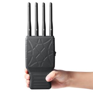 China Hotsale 8 antennas portable signal jammer handheld cell phone jammer with nylon case lojack version supplier