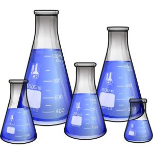 China Flacon Erlenmeyer à bouche étroite avec bouchon en caoutchouc Flacon en verre 5 pièces, flacon Erlenmeyer à bouche étroite, borosilicate supplier