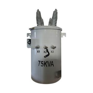 China 75kva Single Phase Electrical Pole Mounted Type Distribution Transformer 34500V To 240V supplier