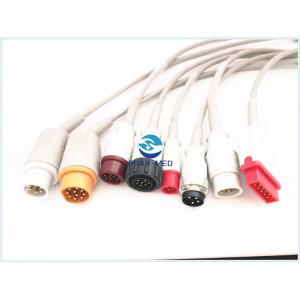 China AAMI Mindray / Spacelabs Ibp Cable , 6 Pin Connector Blood Pressure Cable supplier