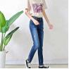 Casual Dark Blue Skinny Girl Jeans , Tight Skinny Jeans For Womens Long Pattern