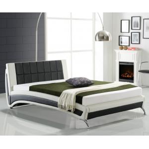 Faux PU Leather Upholstered Bed Frame Black And White Super King Size