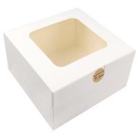 China Custom Order Accepted 12 x 12 x 6 Inch Square Cardboard Cake Box with Window on sale