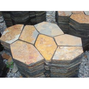 China Revestimiento multicolor de la pared de la losa de la pizarra de las pavimentadoras del suelo del patio de la losa de la pizarra del moho de Natual wholesale