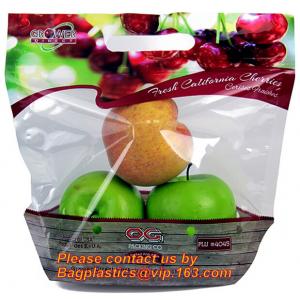 China Slider Zipper Fruit Vegetable Bags, Customizable Stand Up With Handle Packing Bag, Fruits Storage Packaging supplier