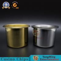 China Gambling Table Metal Ashtray Gold Silver Color Table Accessories Water Cup With Cover on sale