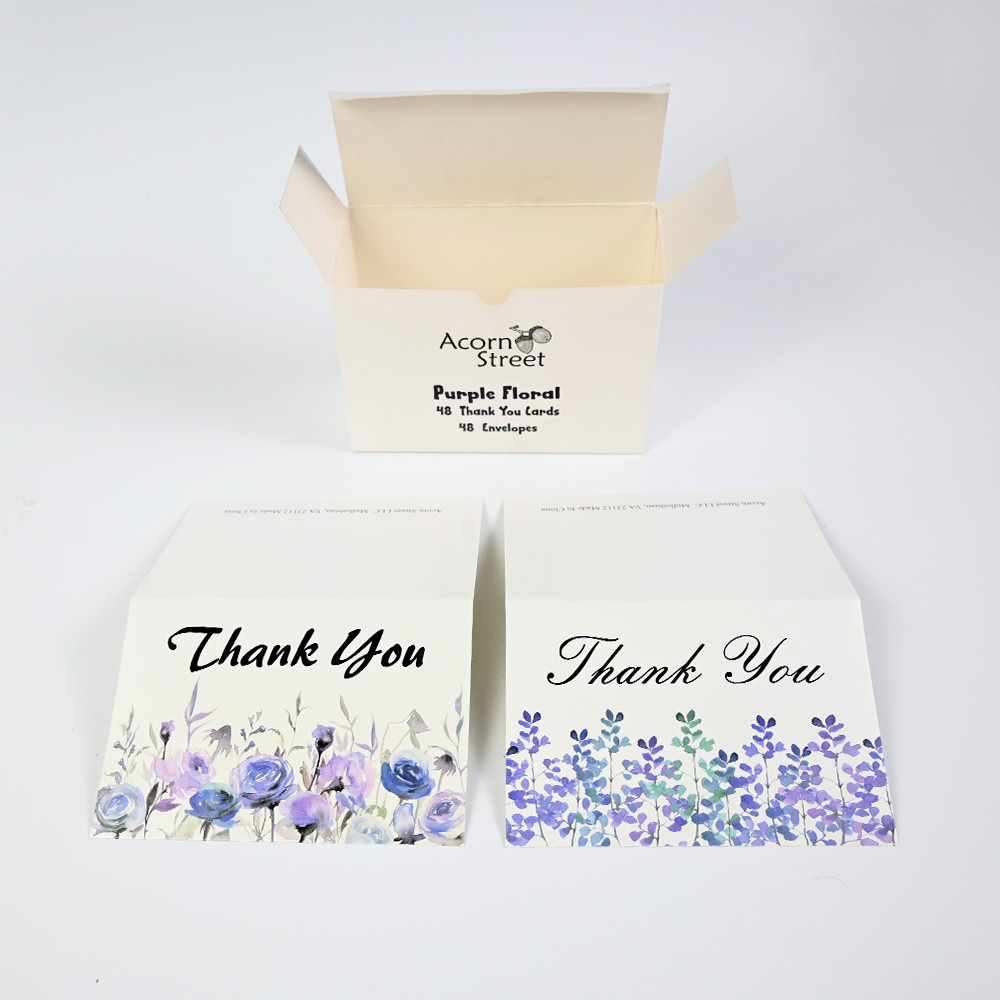 China Custom 6 Design of Assorted Flower Printed Paper Greeting Card with Envelopes and Box wholesale