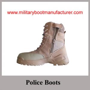 China Wholesale China  Man-made PU Leather Khaki Color Police  Desert Boot supplier