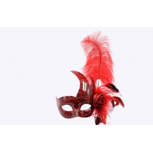 China Маска Маскераде пера изготовленных на заказ женщин красная для партии костюма supplier