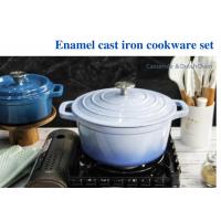 China Enamel coating Cast Iron Round Cocotte Set Mini Dutch Ovens With Lid on sale