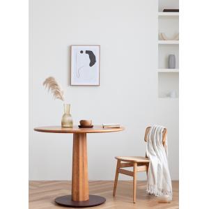 Nordic simple solid wood dining table and chair combination home living room multifunctional small apartment round dinin