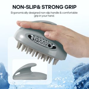 China Gray Interchangeable Scalp Scrub Brush With 3 Hardness Levels wholesale