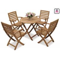 China Rectangle / Round / Square Folding Table And Chairs Solid Wood Garden Furniture Sets  on sale
