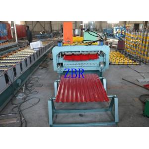 China Trapezoidal Wall Panel Roll Forming Machine Horizontal Roller Manual Screw Tensioning supplier