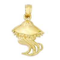 China 14k Gold Jellyfish Pendant for Necklace, Spirit Animal Jewelry, Sea Life Gifts for Her with 20 inch Chain on sale