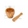 China 100% Natural Bamboo Mortar And Pestle Set Antimicrobial Customized Size wholesale