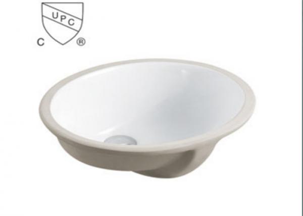 Oval Shape Ceramic Undermount Sink / Ceramic Vessel Sink For Bath Tops