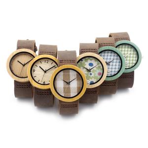 China Leather Strap Wholesale Fashion Wooden Cace Watches wholesale